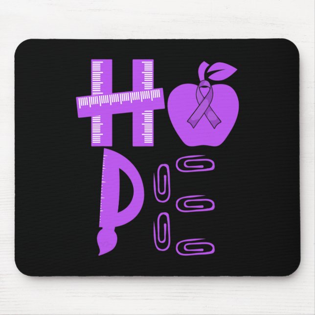 Alfombrilla De Ratón Hope Epilepsy Awareness Purple Ribbon Teacher (Frente)