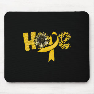 Alfombrilla De Ratón Hope Gold Ribbon Leopard Cance Infantil Sunflower
