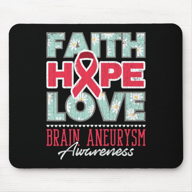 Alfombrilla De Ratón Hope Love Brain Aneurysm Awareness Support Graphic (Frente)