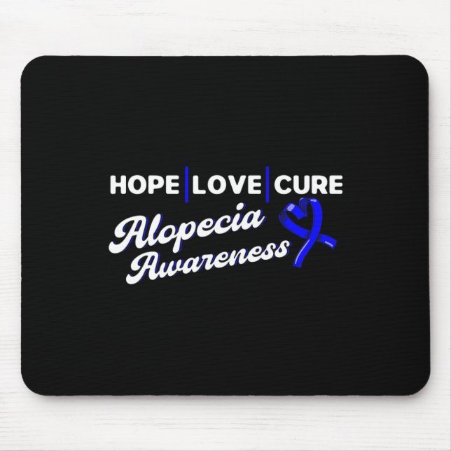Alfombrilla De Ratón Hope Love Cure Support Alopecia Awareness Ribbon (Frente)