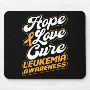 Alfombrilla De Ratón Hope Love Cure Support Leukemia Awareness Ribbon