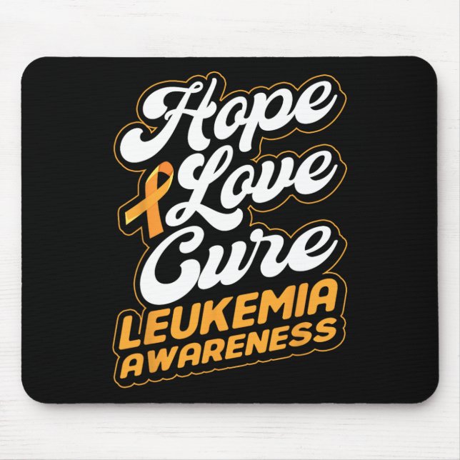 Alfombrilla De Ratón Hope Love Cure Support Leukemia Awareness Ribbon (Frente)