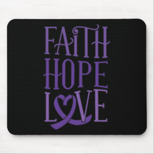Alfombrilla De Ratón Hope Love - Fibromialgia Awareness Support Purple