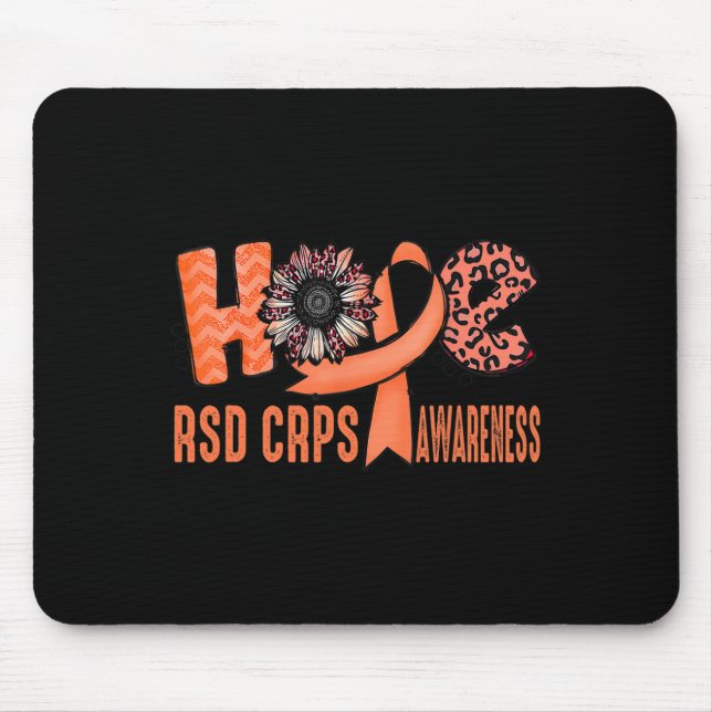 Alfombrilla De Ratón Hope Naranja Ribbon Leopardo Sunflower RSD CRPS Aw (Frente)
