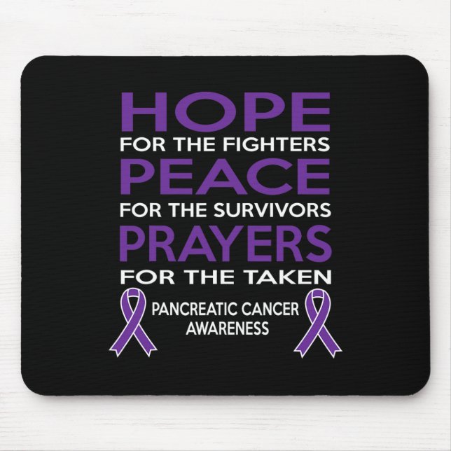 Alfombrilla De Ratón Hope Peace Prayers Pancreatic Cancer Awareness (Frente)