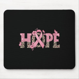 Alfombrilla De Ratón Hope Pink Ribbon Leopard Print Flowers