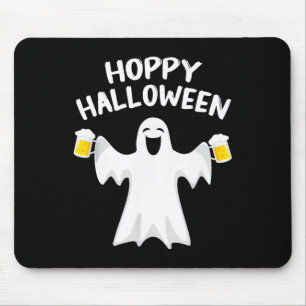 Alfombrilla De Ratón Hoppy Halloween Funny Halloween Cute Ghost Beer Dr
