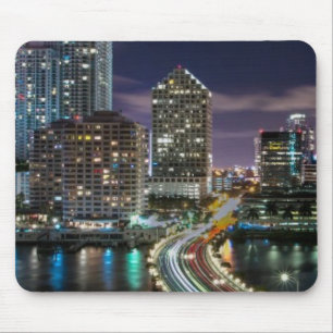 Alfombrilla De Ratón Horizonte de la ciudad de Miami con el puente en