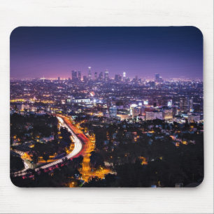 Alfombrilla De Ratón Horizonte de Los Ángeles, California en la noche