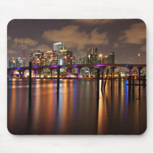 Alfombrilla De Ratón Horizonte de Miami en la noche - Mousepad