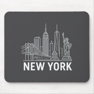 Alfombrilla De Ratón Horizonte de Nueva York con estatua de la libertad