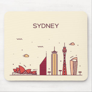 Alfombrilla De Ratón Horizonte del Doodle de Sydney, Australia el  