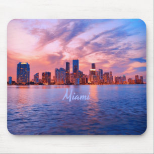 Alfombrilla De Ratón Horizonte urbano de la ciudad de Miami Beach Flori