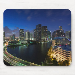 Alfombrilla De Ratón Horizonte urbano elevado desde Brickell Key
