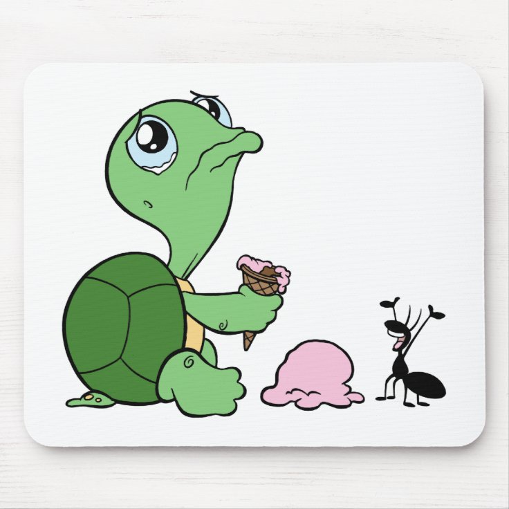 Alfombrilla De Ratón Hormiga feliz de la tortuga triste Alfombrilla De Ratón Hormiga feliz de la tortuga triste