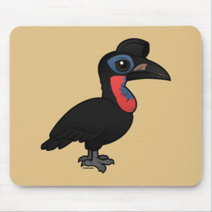 Alfombrilla De Ratón Hornbill de tierra abisinio de Birdorable
