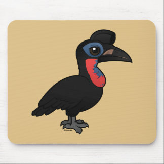 Alfombrilla De Ratón Hornbill de tierra abisinio de Birdorable