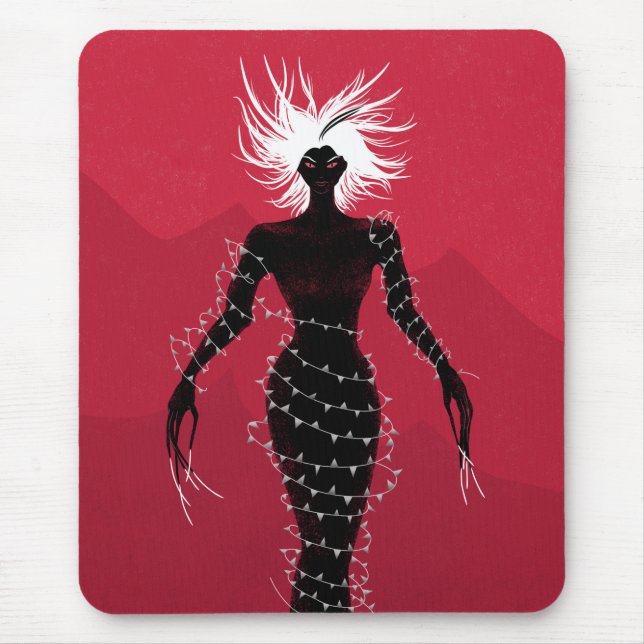 Alfombrilla De Ratón Horror gótica macabra mujer demon trepidante (Frente)