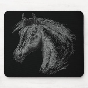 Alfombrilla De Ratón Horse:  Black