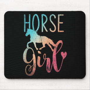 Alfombrilla De Ratón Horse Girl Equestrian Women Girls Horseback