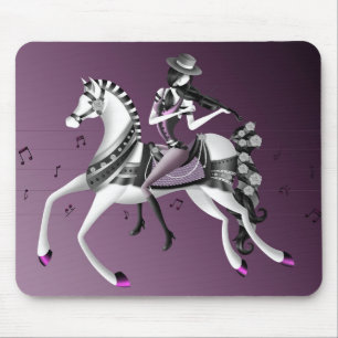 Alfombrilla De Ratón Horse Riding Violinist Pink Mouse pad