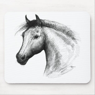 Alfombrilla De Ratón Horse:  White
