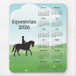 Alfombrilla De Ratón Horseback Riding Design 2026 Calendar Mouse Pad