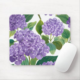 Alfombrilla De Ratón Hortensia Púrpura Acuarela Floral Costero
