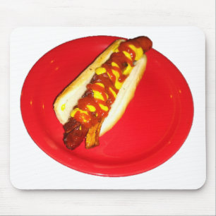 Alfombrilla De Ratón Hot Dog with Ketchup and Mustard