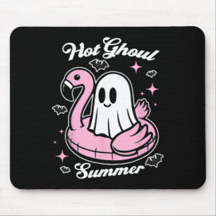 Alfombrilla De Ratón Hot Ghoul Summer Flamingo Ghost Summerween