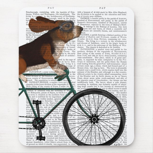 Alfombrilla De Ratón Hound Basset en la bicicleta (Frente)