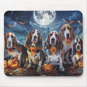 Alfombrilla De Ratón Hound Halloween Basset Spooky