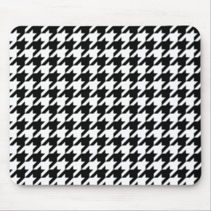 Alfombrilla De Ratón Houndstooth blanco y negro
