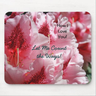 Alfombrilla De Ratón How I Love You! Let Me Count the Ways! Floral Pink