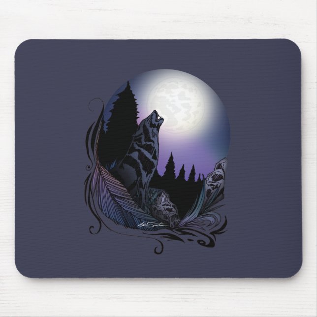 Alfombrilla De Ratón Howling Wolf (Frente)