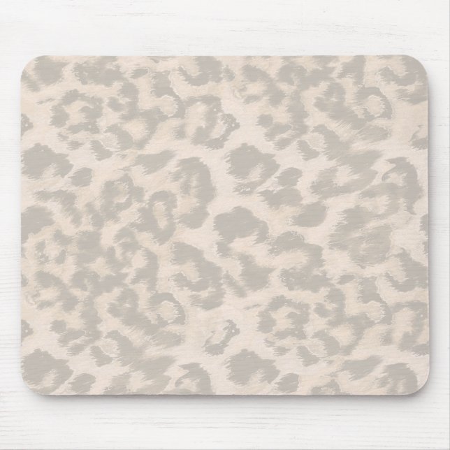 Alfombrilla De Ratón Huella de leopardo beige. (Frente)