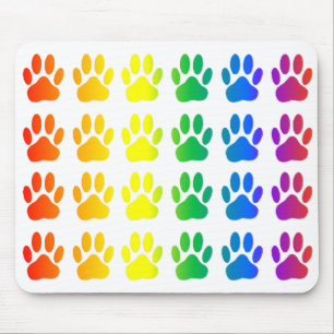 Alfombrilla De Ratón Huella de perro arco iris