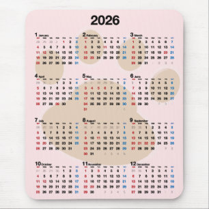Alfombrilla De Ratón Huella de perros del calendario 2025