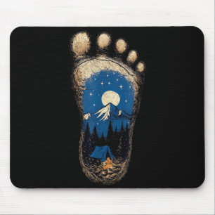 Alfombrilla De Ratón Huella de pie de Bigfoot acampando montaña sasquat