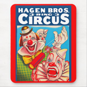 Alfombrilla De Ratón Huella poster de Hagen Brothers Circus de los años