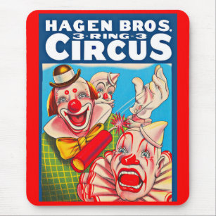 Alfombrilla De Ratón Huella poster de Hagen Brothers Circus de los años