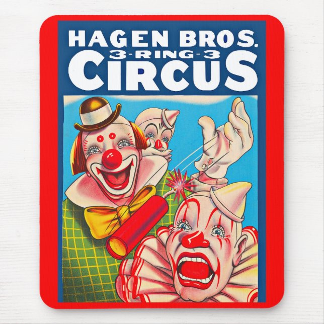 Alfombrilla De Ratón Huella poster de Hagen Brothers Circus de los años (Frente)