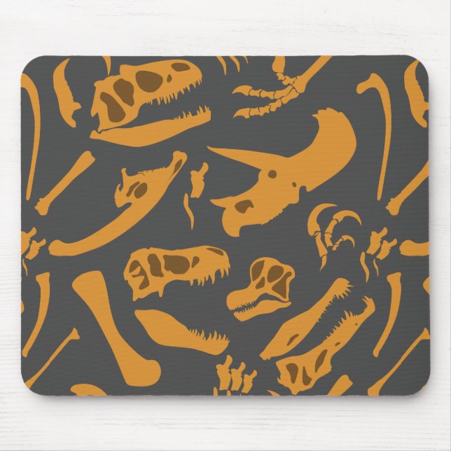 Alfombrilla De Ratón Huesos de dinosaurio (gris) (Frente)