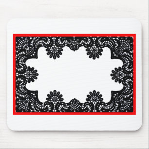Alfombrilla De Ratón Huésped rojo negro y blanco del cordón el MUSEO Za