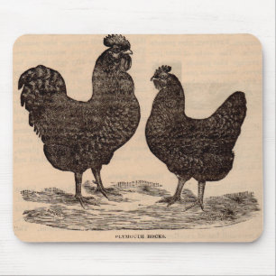 Alfombrilla De Ratón Huésped y gallo de la roca del siglo XIX