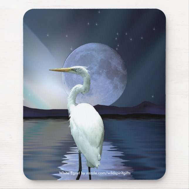 Alfombrilla De Ratón HUEVO BLANCO, LUNA Y AURORA Mousepad (Frente)