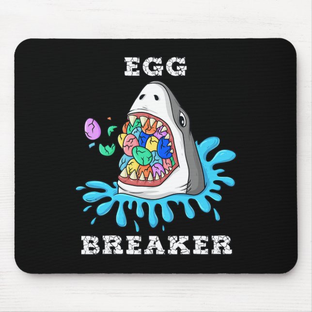 Alfombrilla De Ratón Huevo Breaker Tiburón Pascua Diversión Niños Chica (Frente)