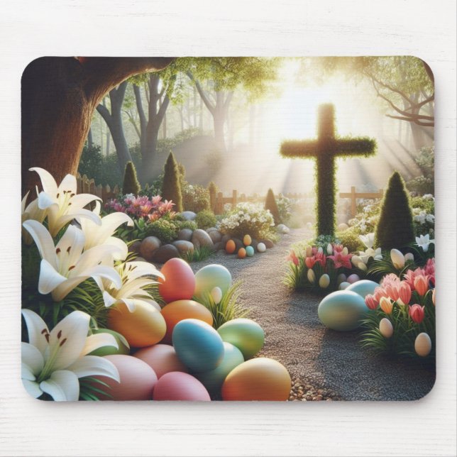 Alfombrilla De Ratón Huevo cruzado/de Pascua/Lilly (Frente)