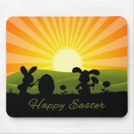 Alfombrilla De Ratón Huevo de pintura de conejo de Pascua