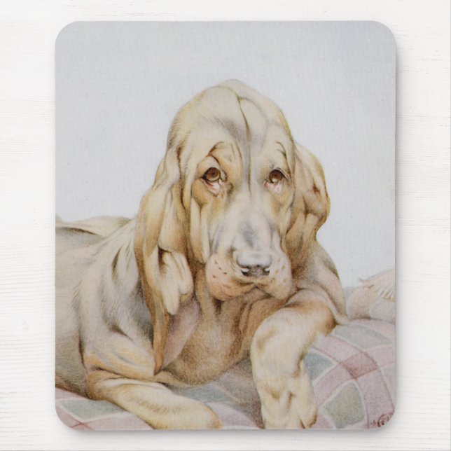 Alfombrilla De Ratón Huevos blancos, perros cachorros de EJ Detmold (Frente)